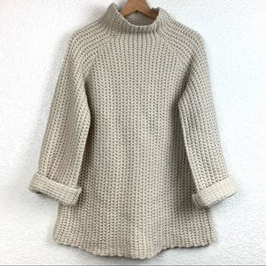 Doe & Rae chunky knit ivory mock neck sweater